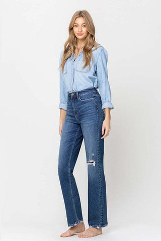 Super High Rise Straight Leg Jeans *Online Only* - Premium  at Lonnys NY - Just $90! Shop Womens clothing now 