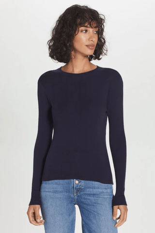 Goldie LONG SLEEVE VARIEGATED RIB TEE - Premium  at Lonnys NY - Just $115! Shop Womens clothing now 