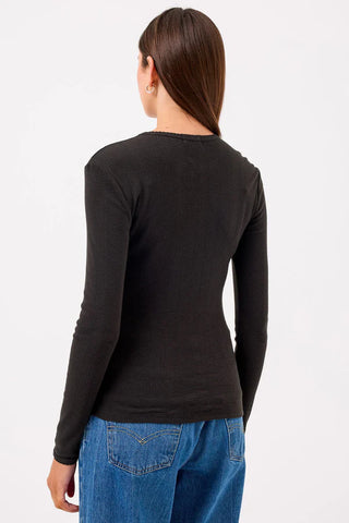 Goldie Blaire Pointelle Long Sleeve Top