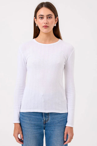 Goldie Blaire Pointelle Long Sleeve Top
