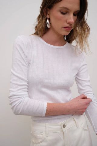 Goldie Blaire Pointelle Long Sleeve Top
