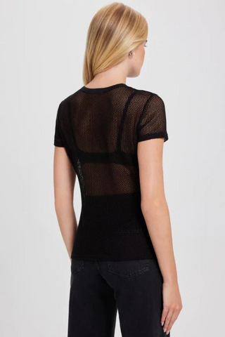 Goldie Short Sleeve Fishnet Tee - Premium Tee Shirt at Lonnys NY - Just $85! Shop Womens clothing now 