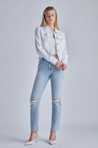 Hidden Regular Fitted Jean Jacket - Premium Coats & Jackets at Lonnys NY - Just $104! Shop Womens clothing now 