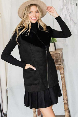 FAUX SUEDE WINTER VEST  *Online Only* - Premium  at Lonnys NY - Just $75! Shop Womens clothing now 