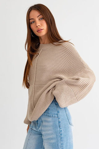 Ribbed Knitted Sweater *Online Only* - Premium  at Lonnys NY - Just $68! Shop Womens clothing now 