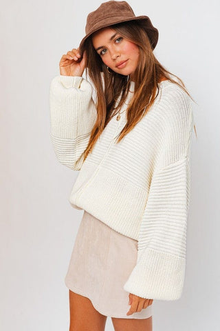 Ribbed Knitted Sweater *Online Only* - Premium  from LE LIS - Just $68! Shop now 