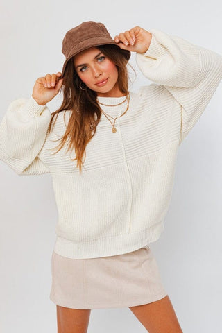 Ribbed Knitted Sweater *Online Only* - Premium  at Lonnys NY - Just $68! Shop Womens clothing now 