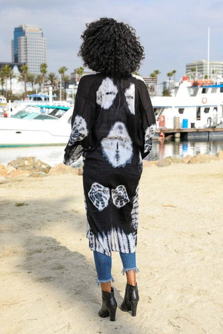 Tie-Dye Longline Kimono with Full Sleeves *Online Only* - Premium kimonos from Leto Accessories - Just $46! Shop now 