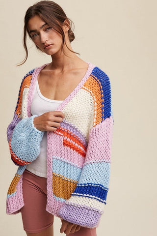 Hand Knit Multi Striped Cardigan *Online Only* - Premium  at Lonnys NY - Just $105! Shop Womens clothing now 