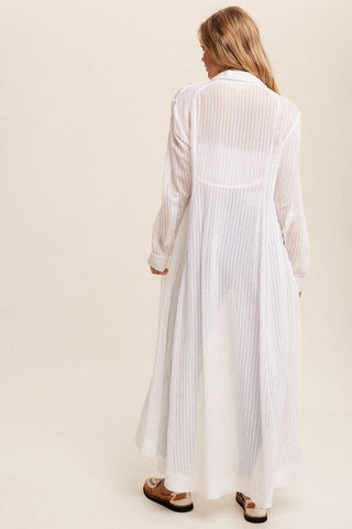 Long Button Down Shirt Maxi Dress *Online Only* - Premium  at Lonnys NY - Just $75! Shop Womens clothing now 