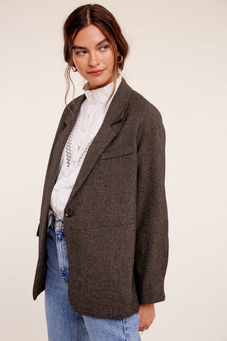 Oversized Solid Blazer * Online Only * - Premium  at Lonnys NY - Just $98! Shop Womens clothing now 