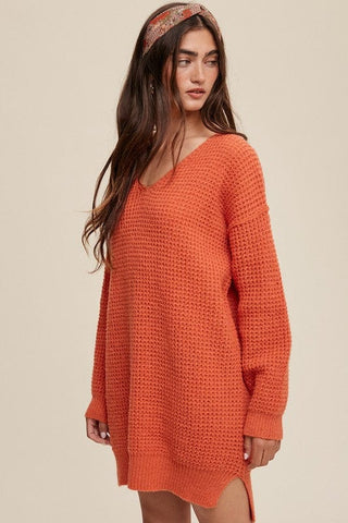 Slouchy V-neck Ribbed Knit Sweater *Online Only* - Premium sweaters at Lonnys NY - Just $52! Shop Womens clothing now 