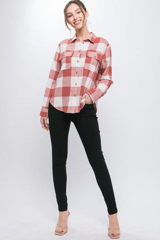 Lightweight Plaid Button Down Top *Online Only* - Premium  at Lonnys NY - Just $45! Shop Womens clothing now 