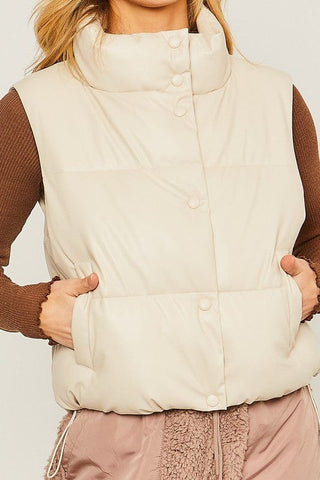 PU Padded Vest - Premium  at Lonnys NY - Just $48! Shop Womens clothing now 