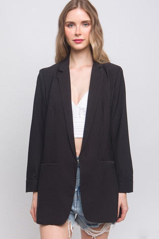 Woven Solid Vertigo Blazer *Online Only* - Premium  at Lonnys NY - Just $55! Shop Womens clothing now 