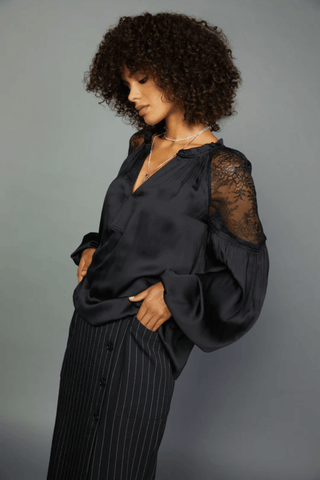 Madison Peekaboo Lace Blouse - Premium Shirts & Tops at Lonnys NY - Just $81! Shop Womens clothing now 