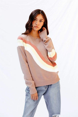 Retro stripe sweater *Online Only* - Premium sweater at Lonnys NY - Just $48.43! Shop Womens clothing now 