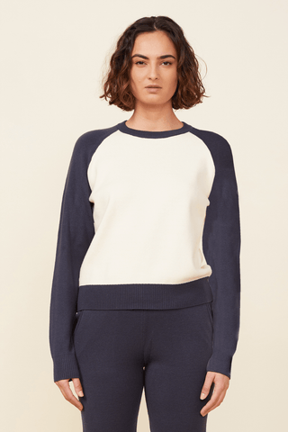 Monrow SUPERSOFT SWEATER KNIT COLOR BLOCK RAGLAN - Premium  from Monrow - Just $148! Shop now 