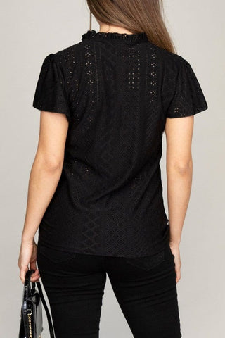 Embroidered eyelet blouse with ruffle  *Online Only* - Premium  from Nuvi Apparel - Just $30! Shop now 