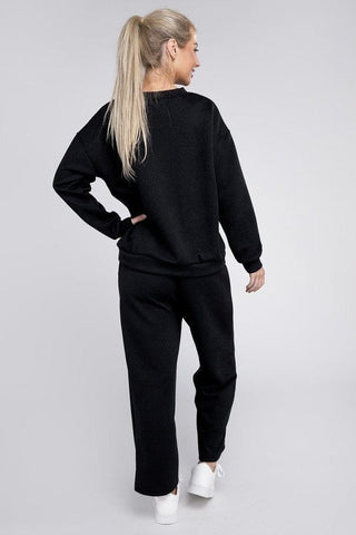 Textured Fabric Top and Pants Casual Set  *Online Only* - Premium  at Lonnys NY - Just $45! Shop Womens clothing now 