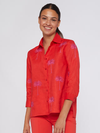 Vilagallo Embroidered Linen Shirt *Final Sale* - Premium Shirts & Tops at Lonnys NY - Just $97.50! Shop Womens clothing now 