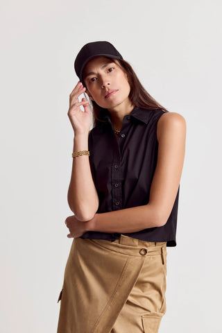 The Shirt Boxy Cropped Sleeveless Shirt