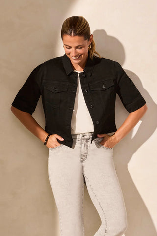 Tribal Elbow Sleeve Denim Jacket - Premium clothing at Lonnys NY - Just $119! Shop Womens clothing now 