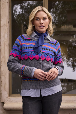 Tribal Fair Isle Sweater Cardigan