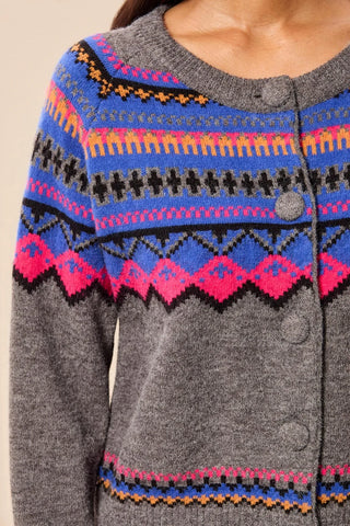 Tribal Fair Isle Sweater Cardigan