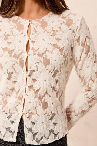 Tribal Lace Button Front Cardigan