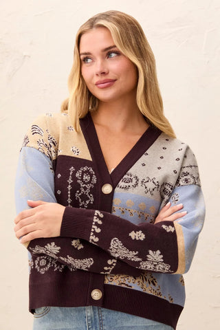 Tribal Jacquard Sweater Cardigan