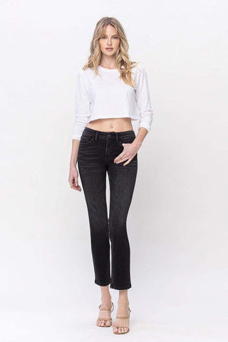 Mid Rise Ankle Slim Straight Jeans Flying Monkey  *Online Only* - Premium  from VERVET by Flying Monkey - Just $80! Shop now 