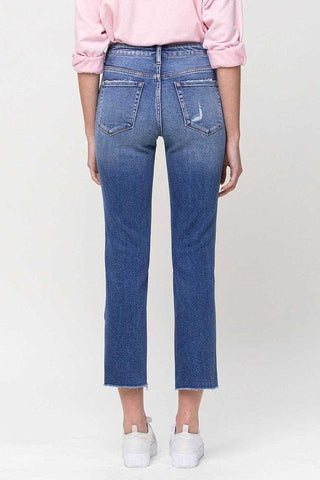Mid-Rise Straight Crop Jeans *Online Only* - Premium  from VERVET by Flying Monkey - Just $75! Shop now 