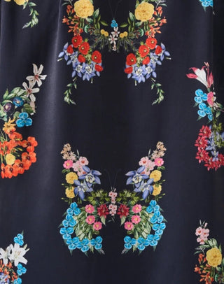 Vilagallo Mariposa Floral Button Down Blouse