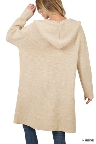 Hooded Open Front Cardigan *Online Only* - Premium Jacket at Lonnys NY - Just $60.88! Shop Womens clothing now 